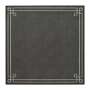 Bodrum Link Charcoal Grey Silver Square Easy Care Placemats - Set of 4