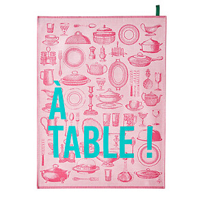 Le Jacquard Francais A Table Pink Cotton Tea Towel