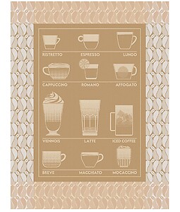 Le Jacquard Francais Barista Beige Cotton Tea Towel