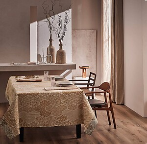 Le Jacquard Francais Wagara Beige Cotton Table Linens