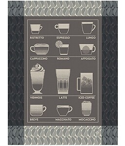 Le Jacquard Francais Barista Black Cotton Tea Towel