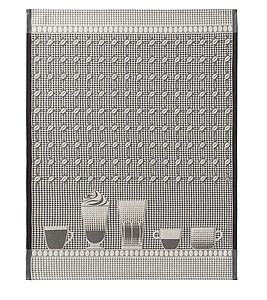 Le Jacquard Francais Barista Black Cotton Kitchen Hand Towel