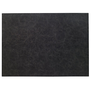 Bodrum Tanner Black Rectangle Faux Leather Placemats - Set of 4