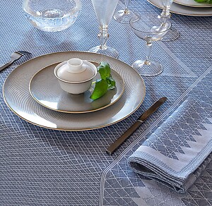 Le Jacquard Francais Club Blue Table Linens