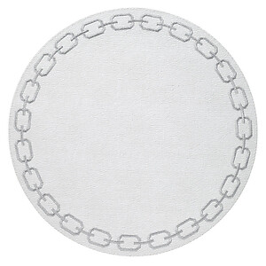 Bodrum Chains White and Silver Round Easy Care Placemats - Set of 4
