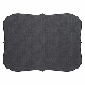 Bodrum Curly Charcoal Grey Oblong Easy Care Placemats - Set of 4