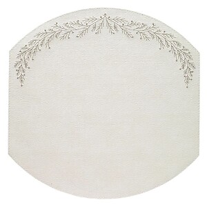 Bodrum Holly Antique White and Silver Elliptic Easy Care Place Mats - Set of 4