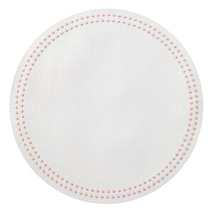 Bodrum Pearls Pure White and Rose Pink Easy Care Placemats - Set of 4