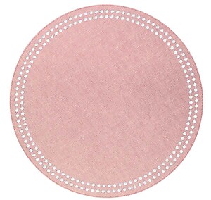 Bodrum Pearls Rose Pink and White Easy Care Placemats - Set of 4