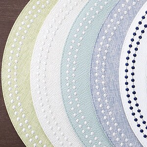 Bodrum Pearls Iceberg Blue and White Easy Care Placemats - Set of 4