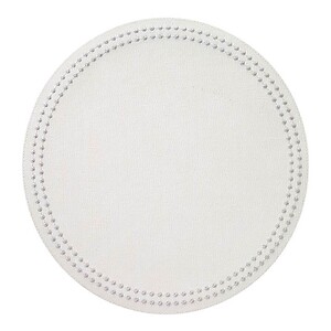 Bodrum Pearls Antique White and Silver Round Easy Care Placemats - Set of 4