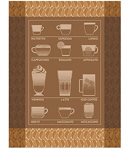 Le Jacquard Francais Barista Brown Cotton Tea Towel