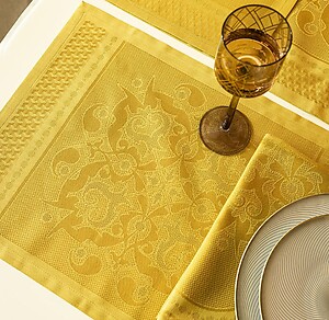Le Jacquard Francais Palais Venitien Yellow Table Linens