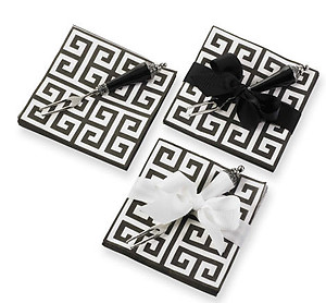 Black and White Greek Key Cocktail Napkin Set