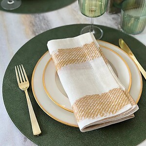 Bodrum Stingray Hunter Green Elliptic Easy Care Place Mats - Set of 4