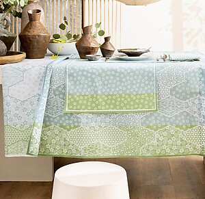 Le Jacquard Francais Wagara Green Cotton Table Linens