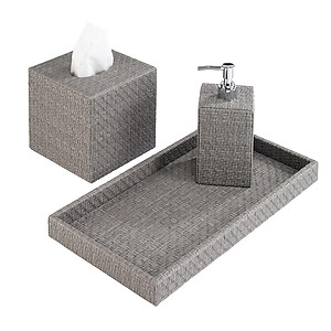 Bodrum Gray Wicker Bath Collection