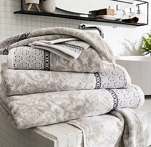 Le Jacquard Francais Charme Grey Towels