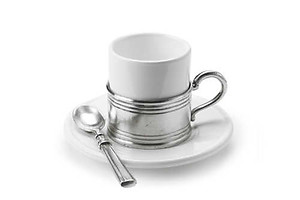 Match Pewter Espresso Cup w/ Ceramic Saucer