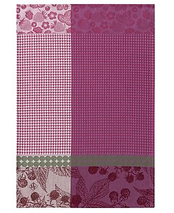 Le Jacquard Francais Cueillette d'ete Pink Cotton Kitchen Hand Towel