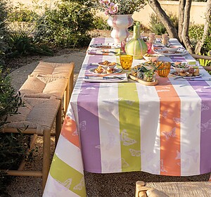 Le Jacquard Francais Bal des Papillons Purple Table Linens