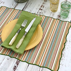 Bodrum Bonaire Rectangle Striped Placemats - Set of 4