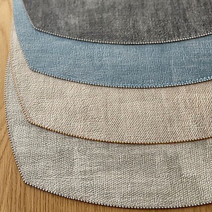 Bodrum Allure Smoke Grey Elliptic Easy Care Place Mats - Set of 4