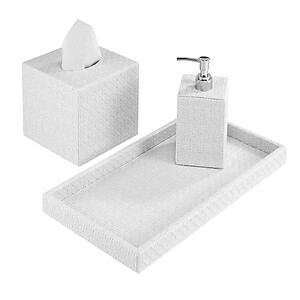 Bodrum White Wicker Bath Collection