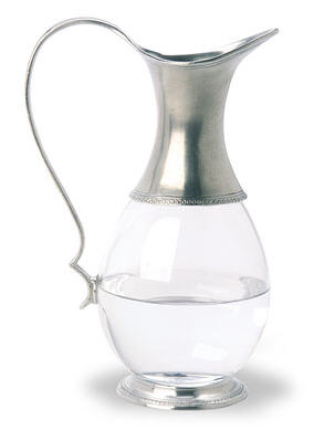 Glass & Pewter Pitcher. Match Pewter item A595.0