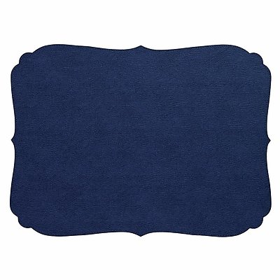 Bodrum Curly Navy Blue Oblong Easy Care Placemats - Set of 4