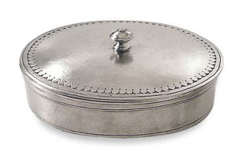 Oval Pewter Lidded Box by Match Pewter