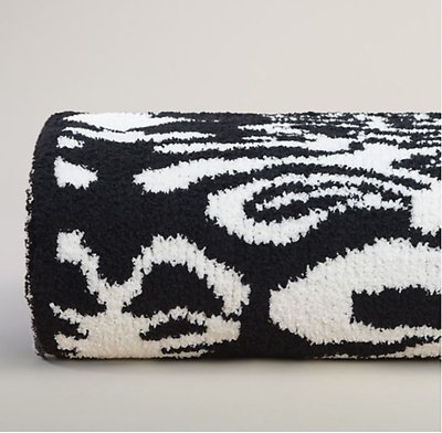 Kashwere Damask Black and Cream Throw Blanket