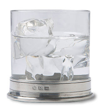 Crystal & Pewter Double Old Fashioned Drink Glass. Match Pewter item 1195.0